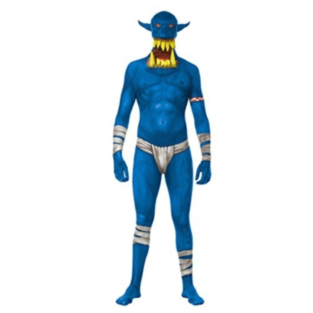 NEW Morphsuits Men's Jaw Dropper Costume, Orc Blue